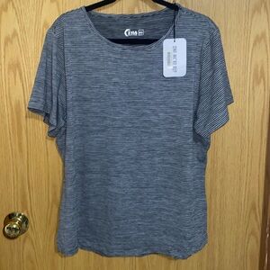 ZYIA Black Stripe Short Sleeve T